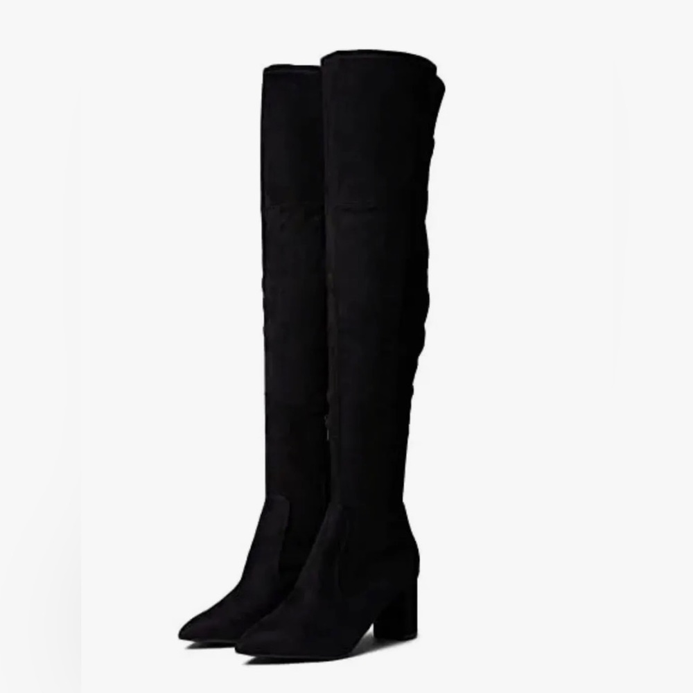 9 Calvin Klein Fandy Over-the-knee Boots Black Suede Fall Winter Tall Block Hee